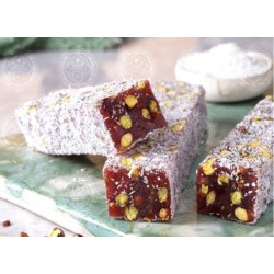     ( Special Turkish Delight with Pistachio Covered with Coconut)