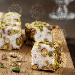 Special Sultan Turkish delight With  Pistachio Covered with Pistachio Powder