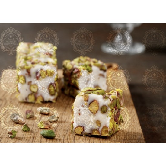 Special Sultan Turkish delight With  Pistachio Covered with Pistachio Powder