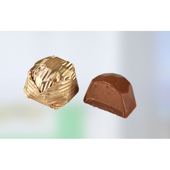 Gianduja/Hazelnut Filled Milk Chocolate Golden Wrapped