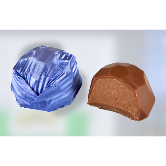 Gianduja/Hazelnut Filled Milk Chocolate Blue Wrapped