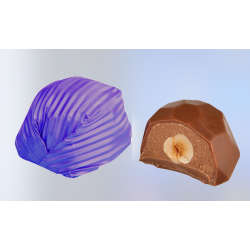 Gianduja/Hazelnut Filled Milk Chocolate Purple Wrapped