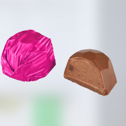 Gianduja/Hazelnut Filled Milk Chocolate Crystal Pink