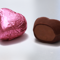 Gianduja/Hazelnut Filled Milk Chocolate, Pink Wrapped