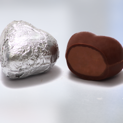 Gianduja/Hazelnut Filled Milk Chocolate, Silver Wrapped