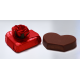 Red, Rose, Heart Gianduja/Hazelnut Filled Milk Chocolate