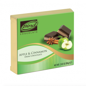 Cinnamon and Apple Flavored Dark Chocolate Bar