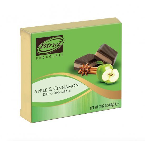 Cinnamon and Apple Flavored Dark Chocolate Bar